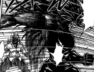 Ichiryu dodging Midora's attack