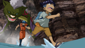 Toriko - Peck running from Bat Snake