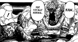 Brunch tells the dying Elg that his face is considered totally normal in Hex Food World.