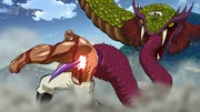Shigematsu betrays Mansam and stabs him with his beast.