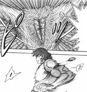 Toriko taking Peeler Shot from Bei's GT Robo