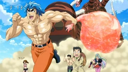 Toriko and the rest runing from Regal Mammoth anime