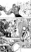 Toriko hitting Tommyrod with 13 Ren Kugi Punch