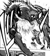 Toriko hitting the Scum Beast with Kugi Punch