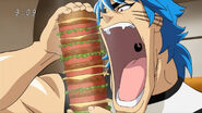 Toriko eating a Toriko Burger