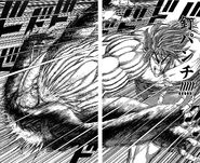 Toriko hitting GT Robo with 10 Ren Kugi Punch