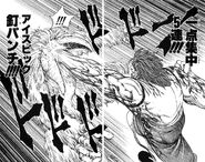 Toriko doing Ice Pick Kugi Punch on Bei's GT Robo