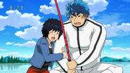 Rin with Toriko fishing