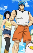 Rin and Toriko in casual clothing