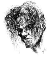 Black and white concept art for The Nameless One, by Eric Campanella