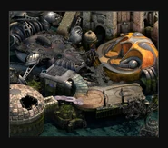 Sagus Cliffs' Reef of Fallen Worlds, environment art by Jon Gwyn