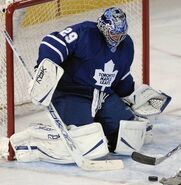 Pogge in a Toronto Maple Leafs preseason game