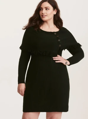 slim fit dress slacks Lana Cowl Turtle Neck Pocket Sweater Dress main image 1