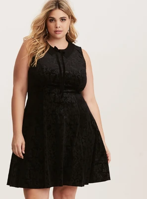 Disney Villains Black Embossed Velvet Skater Dress | Torrid Pop Culture  Clothing Wiki | Fandom
