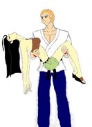 Andrew carries an unconscious Heather