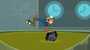 However, he manages to get a head.