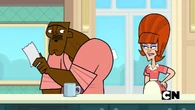 Flo gives Chef his bill.