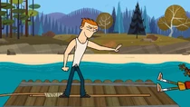Scott is not too pleased with Cameron using him as shark bait in .