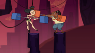 Leshawna and Heather fight during the opening sequence.