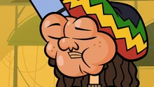 Laurie's face becomes disfigured and swollen by bullet ants.