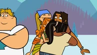 Lindsay, Izzy, and Leshawna cling to Alejandro.