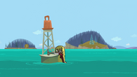 Dakota gets stranded at a buoy.