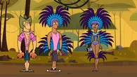 The Surfers finish their costume.