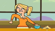 Emma slamming her food.