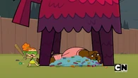 Izzy gets Chef out of the pinata monster.