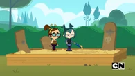 Gwen burries her failure.