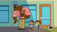 Courtney and Harold are surprised that Richard Richard Swimmins destroyed the school board evaluator's car instead of Chef's.