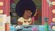 Leshawna's hair is turned into an afro.