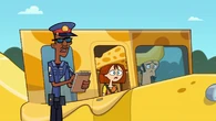 Licence please.png (686 KB) A traffic police officer stops Bananas & Cheese's car.