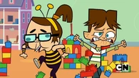 The clones destroy the town that Harold made out of building blocks.