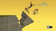 Chris throws the kids off of the cliff.