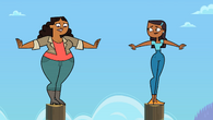Priya on a balance beam.