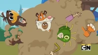 The mascots start fighting with Thingameroo.