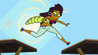 Poor maggot.png (554 KB) Anne Maria runs along the obstacle course carrying the maggot.