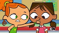 Izzy stops Courtney from talking.