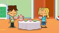 Cody and Bridgette having a tea party in Cuttin' Corners.