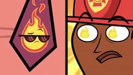 Fire Chief Blaze notices Chef's fire tie.