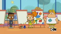 Izzy tells Lightning and Owen about her magic paints.