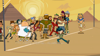 The entire Total Drama World Tour cast in the first location, Egypt.