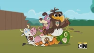 The mascots notice that Thingameroo disappeared.