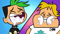 Duncan and owen eating whip cream