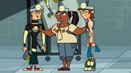 Leshawna pulls Duncan and Harold apart after the latter gets annoyed.
