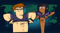 The Stepbrothers drew their faces on their chests.