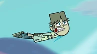 Cody after Sierra tosses him to shore.
