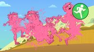 TDI 2023 14.jpg (361 KB) Scary Girl, Wayne, Raj, and Axel are hit by pink balloons.