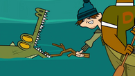 Ezekiel loses Team Victory's prize (a stick) in Walk Like An Egyptian - Part 2.